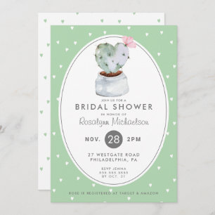 BRIDAL SHOWER   Pastel Watercolor Cactus Invitation