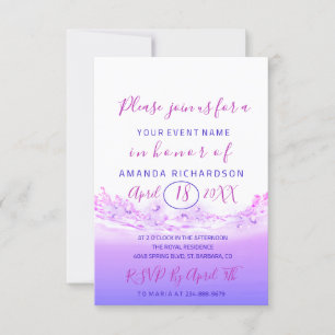 Bridal Shower Pastels Pink Wave Ocean Tropic Ombre Invitation