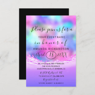 Bridal Shower Pastels Pink Waves Ocean Bubbles Invitation