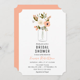 Bridal Shower Peach Bouquet Shower invitation