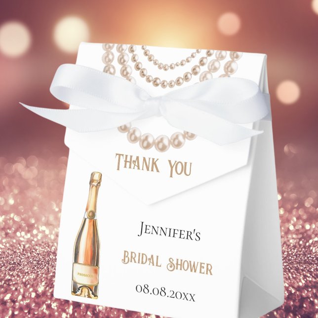 Bridal Shower pearls Prosecco elegant Favour Box (Creator Uploaded)