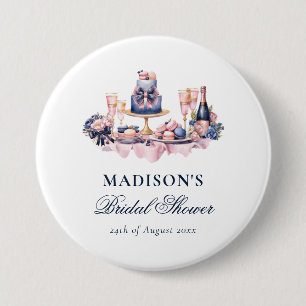 Bridal Shower Personalised Watercolor Wedding 7.5 Cm Round Badge