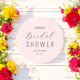 Bridal Shower Pink Black Chic Coaster