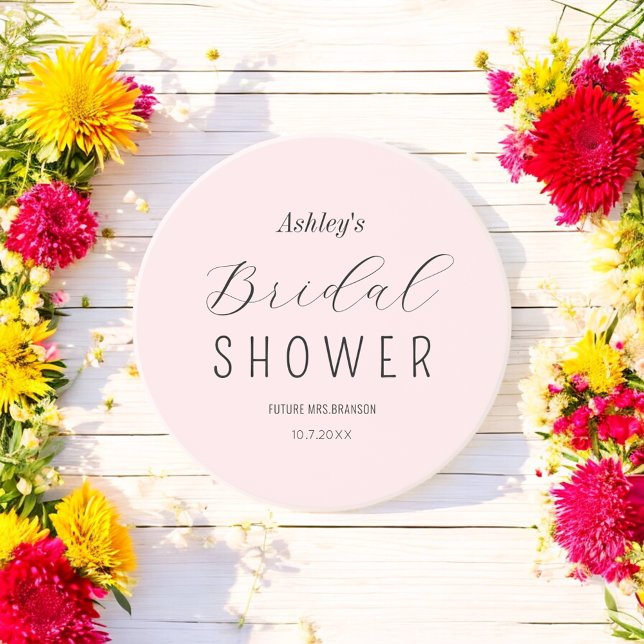 Bridal Shower Pink Black Chic Coaster (Creator Uploaded)