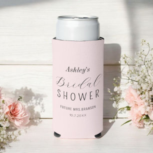 Bridal Shower Pink Chic Minimalist Seltzer Can Cooler