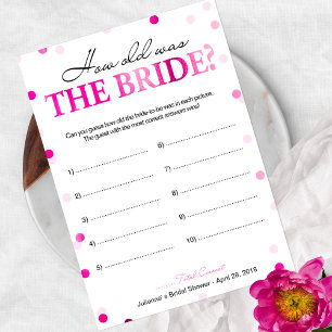 Bridal Shower Pink How Old Was the Bride Game