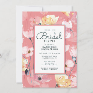BRIDAL SHOWER   Pink Poppies Invitation