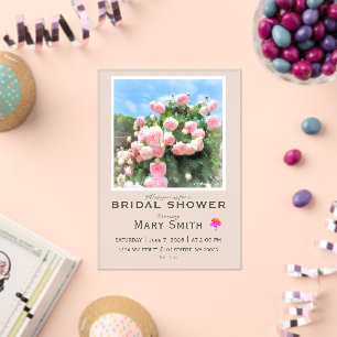 Bridal Shower (Pink Rose) Acrylic Invitations