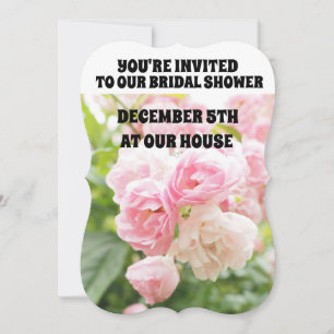 BRIDAL SHOWER PINK ROSES INVITATIONS