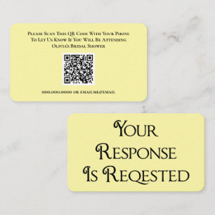 Bridal Shower Pink RSVP QR Code Response Card