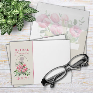 Bridal Shower Pink Tulip Envelope