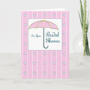 Bridal Shower Pink Umbrella Thank You Card