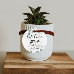 Bridal Shower Plant Favour Tags, Let Love Grow Tags
