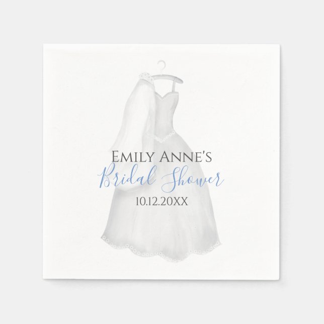 Bridal Shower Pretty Bride Cute Wedding Gown Napkin (Front)