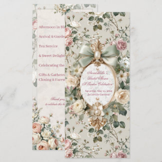 Bridal Shower Program Card | Romantic Blush Rose