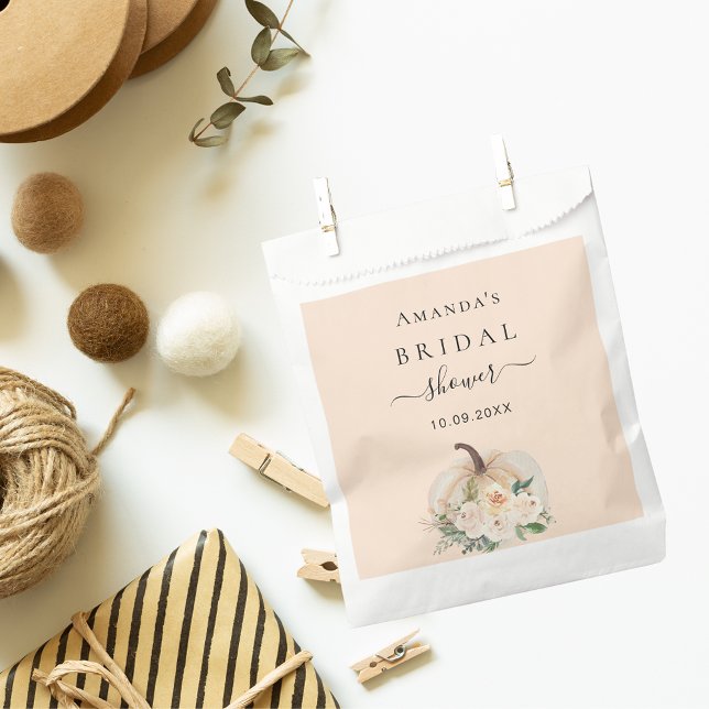 Bridal Shower pumpkin cream blush flowers Favour Bag (Creator Uploaded)
