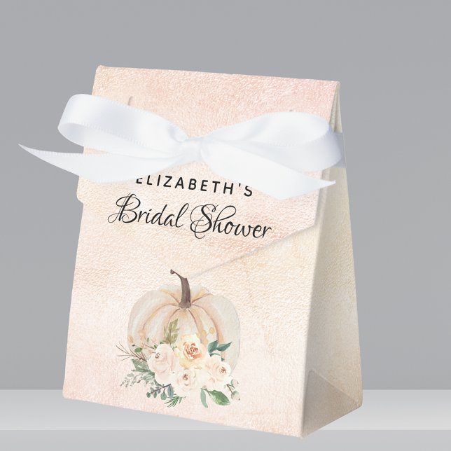 Bridal shower pumpkin fall cream rose gold favour box (Creator Uploaded)