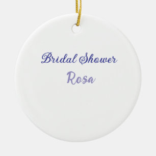 Bridal shower purple add name date elegantstylish ceramic ornament