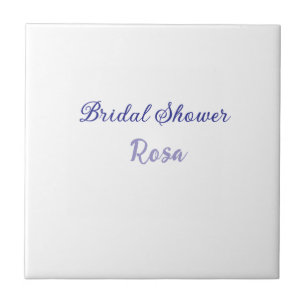 Bridal shower purple add name date elegantstylish  ceramic tile