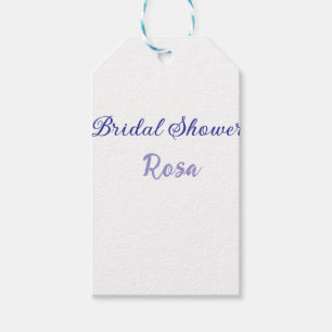 Bridal shower purple add name date elegantstylish gift tags