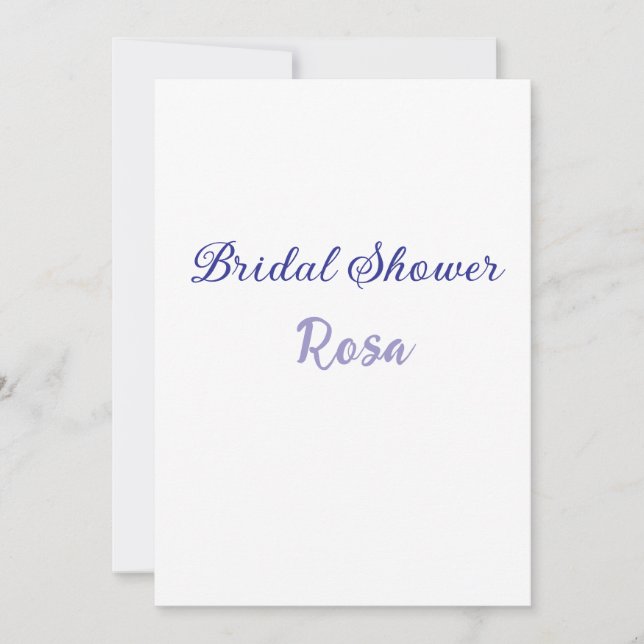Bridal shower purple add name date elegantstylish  holiday card (Front)