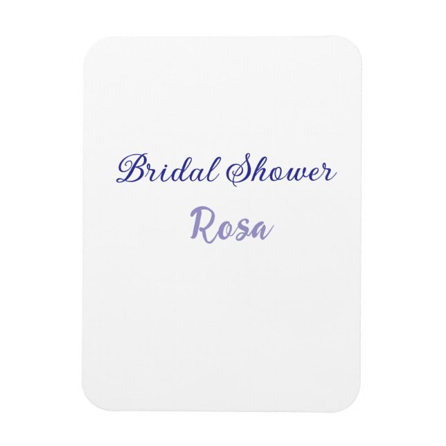 Bridal shower purple add name date elegantstylish  magnet (Vertical)