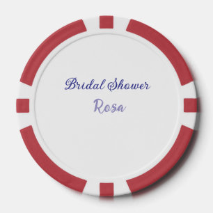 Bridal shower purple add name date elegantstylish poker chips