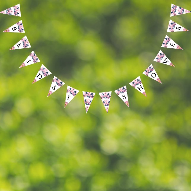  Bridal Shower Purple Pink Rustic Floral Winery  Bunting (Creator Uploaded)