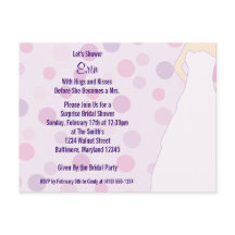 Bridal Shower Purple Polka Dots Invite Postcards