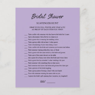 Bridal Shower Purple Scavenger Hunt