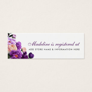 Bridal Shower Purple Violet Registry Insert Card