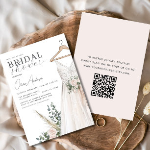 Bridal Shower QR Code Greenery Eucalyptus Invitation