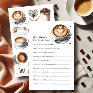 Bridal Shower Questions Game Love is Brewing Theme Flyer