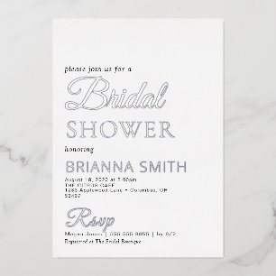 Bridal Shower Real Silver Foil Invitation
