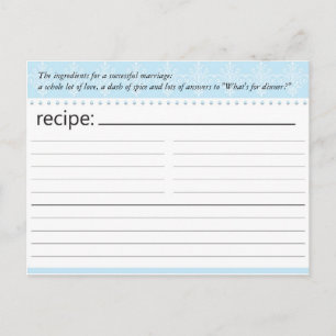 Bridal Shower Recipe Card