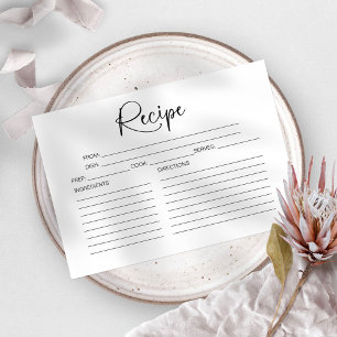 Bridal Shower Recipe Card