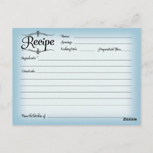 Bridal Shower Recipe Card Desserts Scrolls Retro