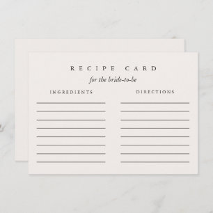 Bridal Shower Recipe Card for Bride-to-Be Shower