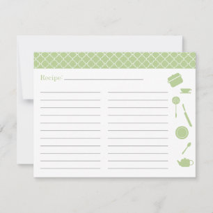 Bridal Shower Recipe Card - Green