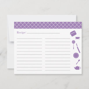 Bridal Shower Recipe Card - Purple