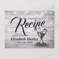 Bridal Shower Recipe Champagne Glasses Wood Lights