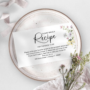 Bridal Shower Recipe Request Card Insert