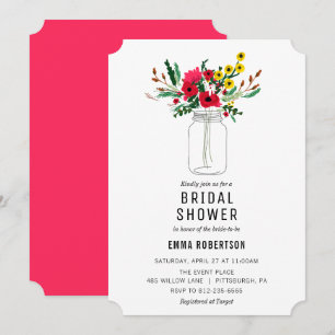 Bridal Shower Red Bouquet Shower invitation