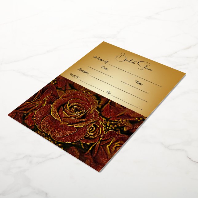 Bridal Shower - Red & Gold Roses (Rotated)