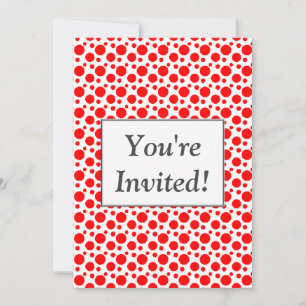 Bridal Shower Red Polka Dots Custom Invitations