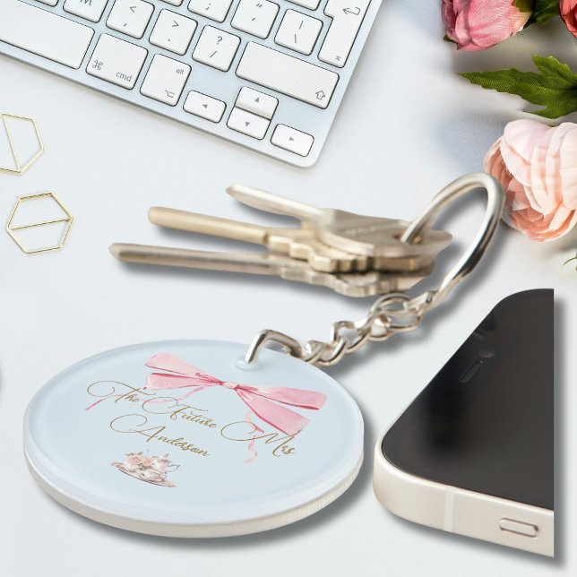 Bridal Shower Regency Elegant Ribbon Key Ring (Creator Uploaded)