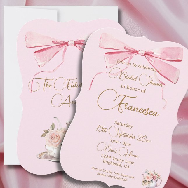 Bridal Shower Regency Party Pink Elegant Invite (Creator Uploaded)