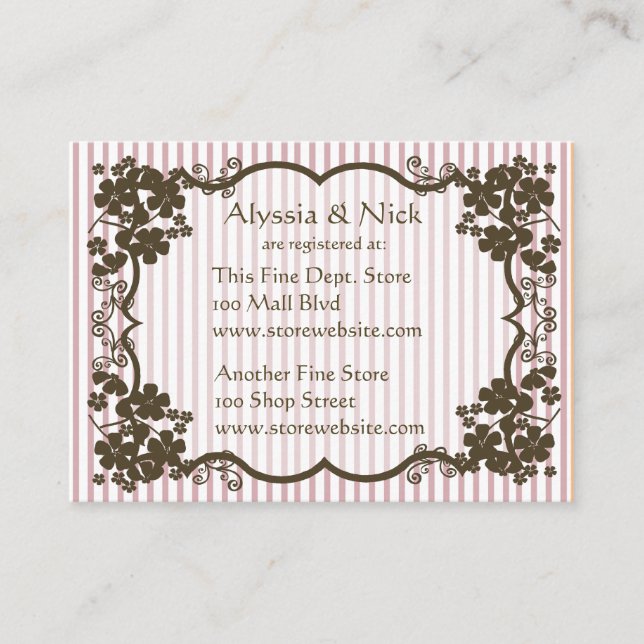 Bridal Shower Registry Card (Front)