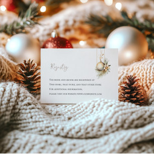 Bridal Shower Registry Card Holly & Gold Design