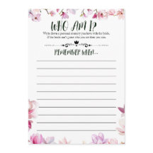 Bridal Shower Remember Me Game